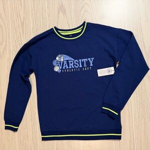 Ideology Girls Varsity Graphic Sweatshirt‎ Blue Size Large NEW
